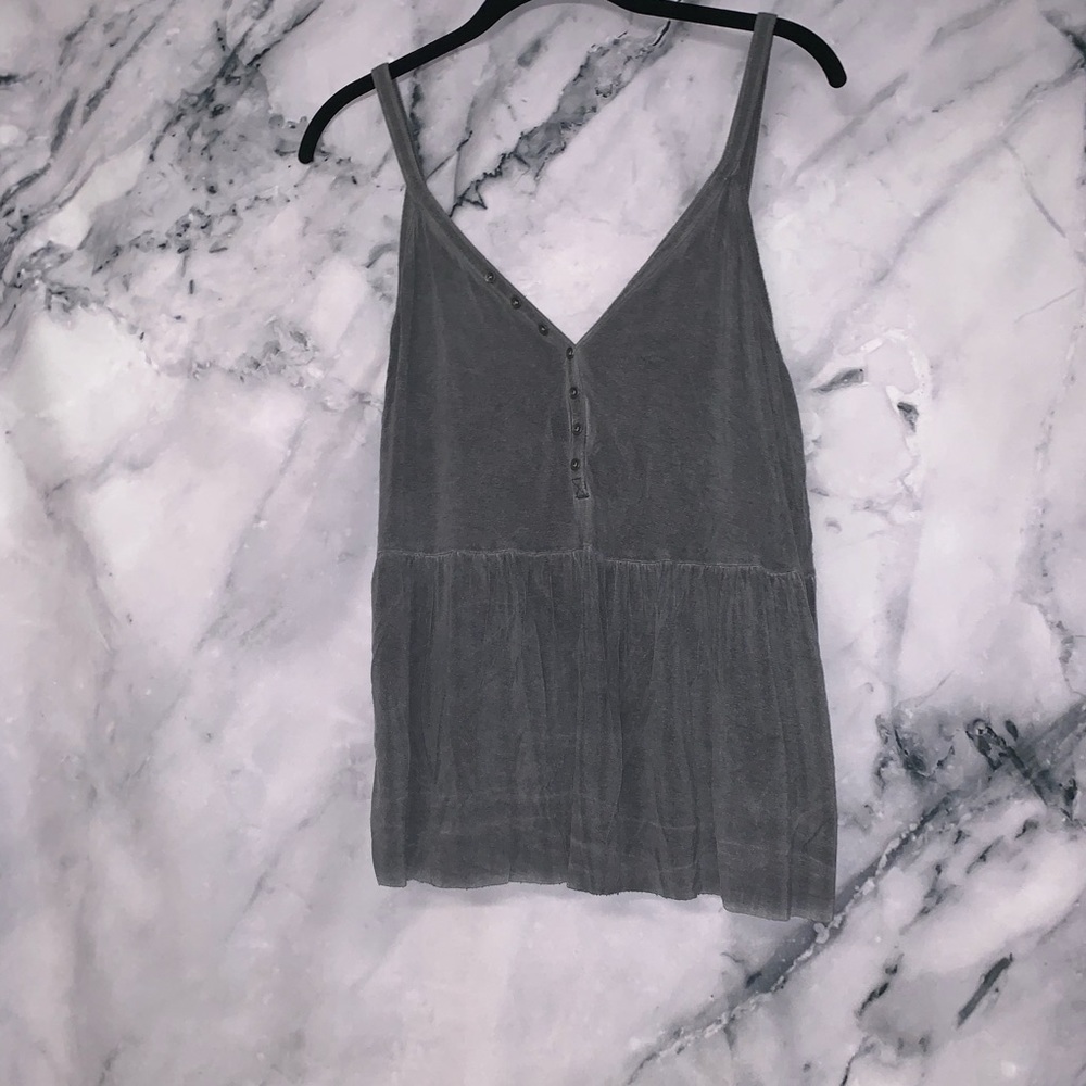 American Eagle Gray Peplum Tank